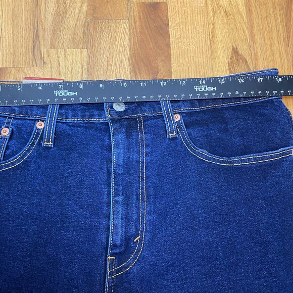 Levis 502 Jeans Mens 34x32 Blue Taper Stretch Denim Regular Fit Zip Fly New - Picture 11 of 14